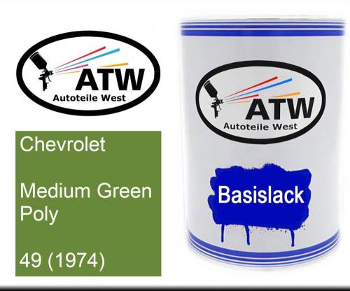 Chevrolet, Medium Green Poly, 49 (1974): 500ml Lackdose, von ATW Autoteile West.